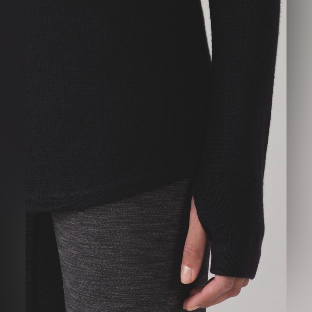 Lululemon sit in lotus merino wool sweater black womens size 6 - Picture 6 of 7